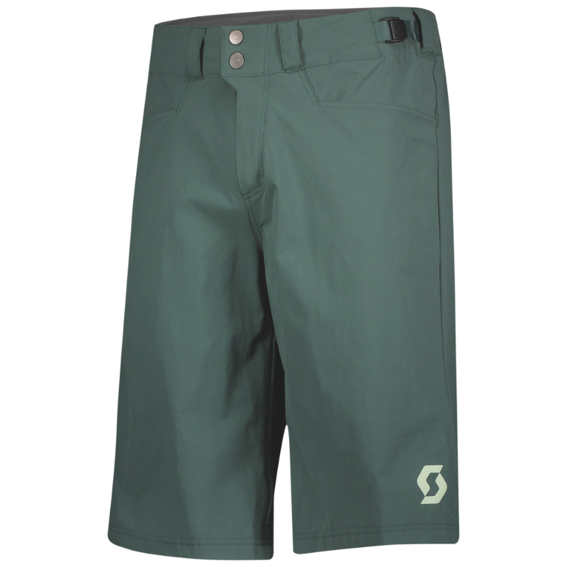 Scott Men's Green Trail Flow With Pad Baggy Shorts