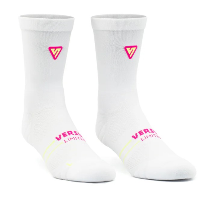 Versus Pink Lime Active Crew Tab Unisex Socks 