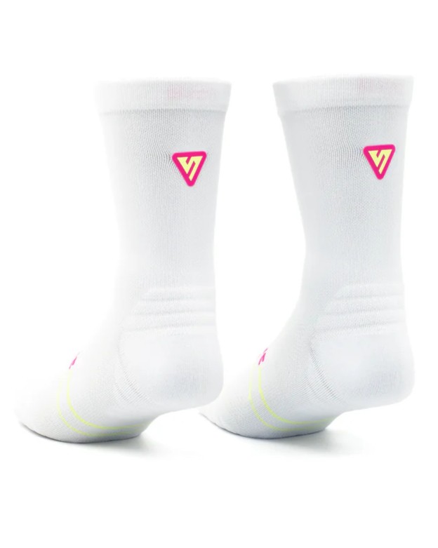 Versus Pink Lime Active Crew Tab Unisex Socks 