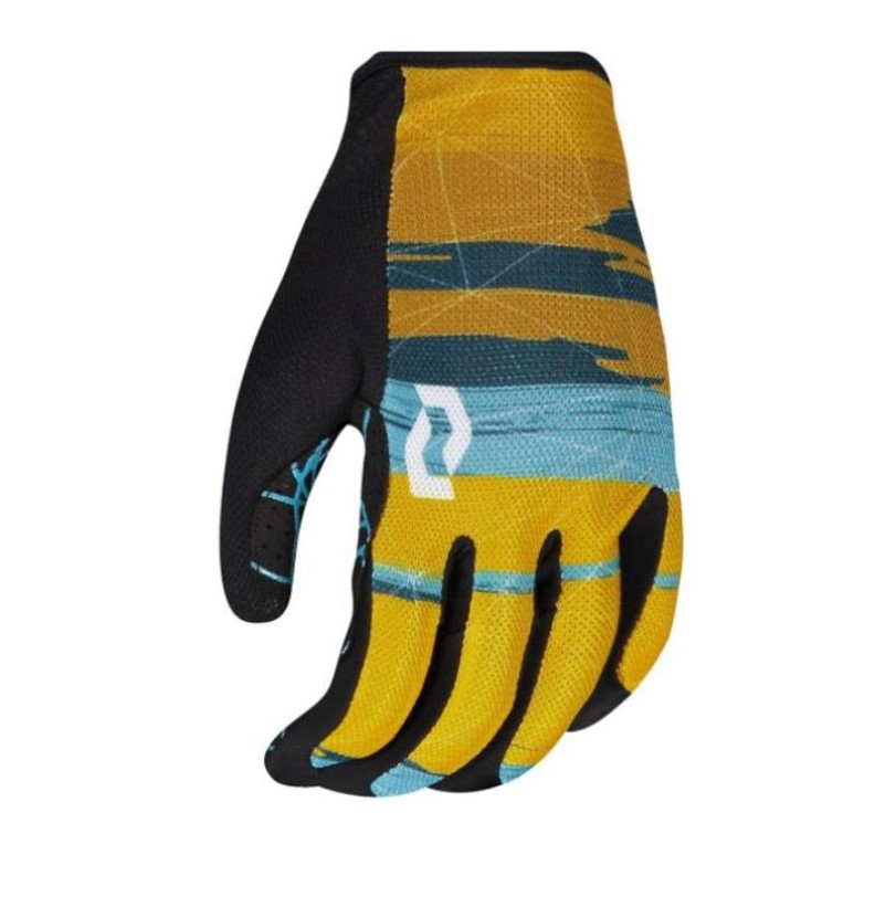 Scott Traction Yellow Blue Long Finger Gloves 