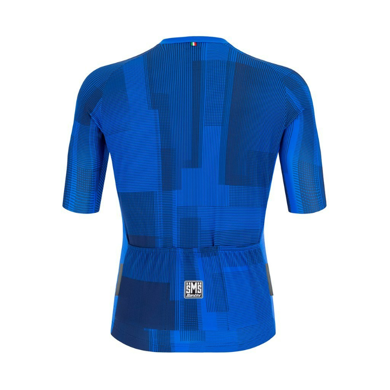 Santini Men's Blue Karma Kinetic Short Sleeve Jersey
