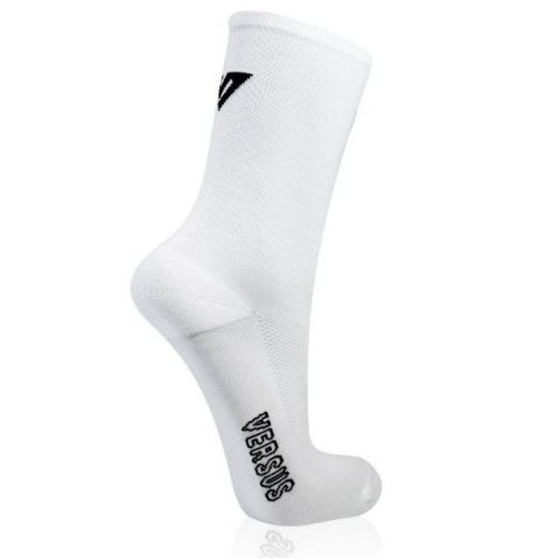 Versus Men's White Basic Thin 6 Inch Cycling Socks
