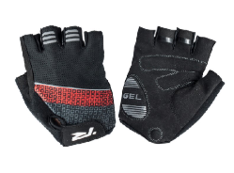 Ryder Black/Red Fade Aero Gel 2 Short Finger Gloves