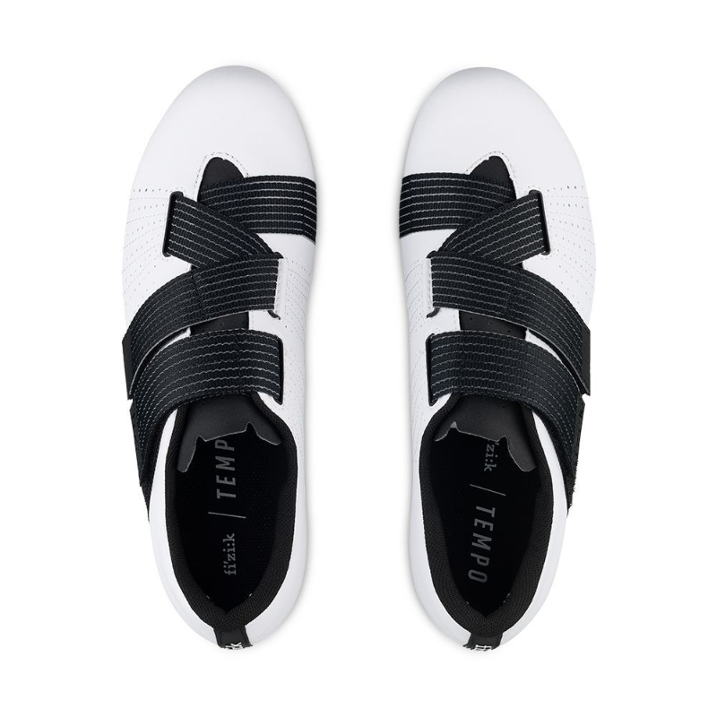 Fizik Unisex White/Black Tempo R5 Powerstrap Road Shoes