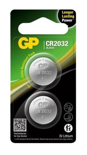 GP Lithium CR2032 2 Pack Batteries