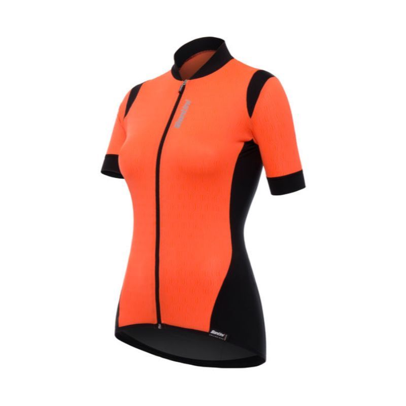 Santini Ladies Orange Wave Short Sleeve Jersey