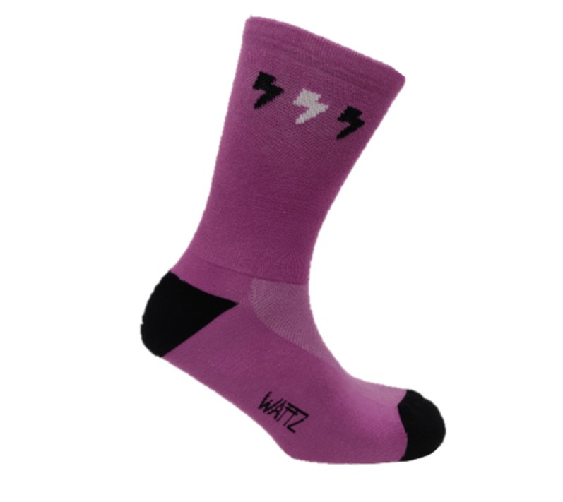 Wattz Unisex Neon Purple Power 7 Inch Socks