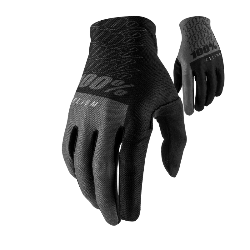 100% Celium Black/Grey Long Finger Gloves