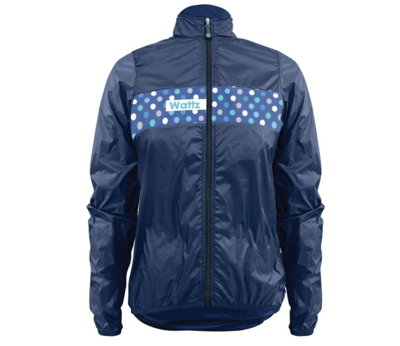 Wattz Ladies Blue Amplify Spots Rain Jacket