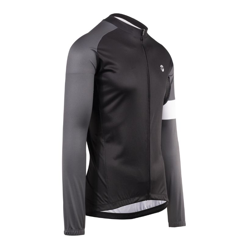 Wattz Mens Long Sleeve Jersey - Black Grey 