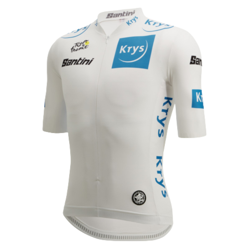 Santini Men's White Best Young Rider Official Tour de France Jersey
