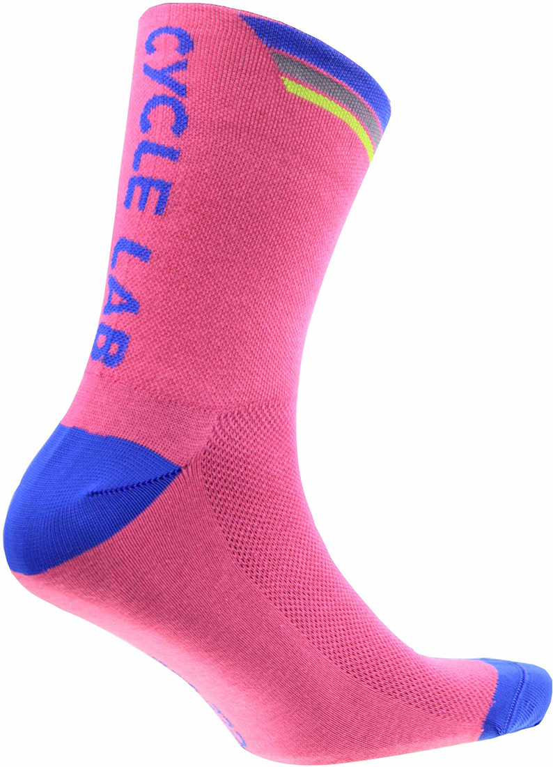 Cycle Lab Ladies Pink Stripe 7 Inch Socks