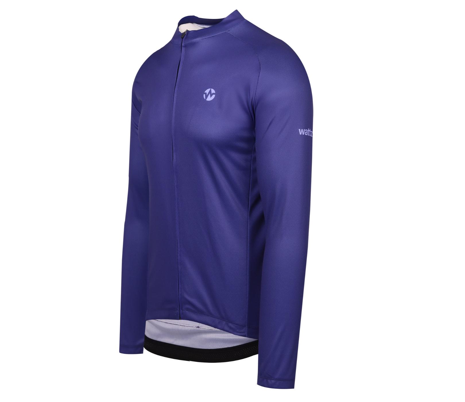 Wattz Navy Long Sleeve Men's Jersey 