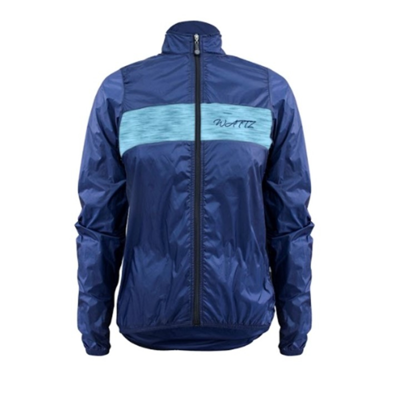 Wattz Ladies Grey Navy Amplify Rain Jacket