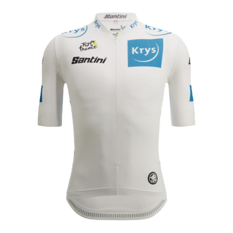 Santini Men's White Best Young Rider Official Tour de France Jersey