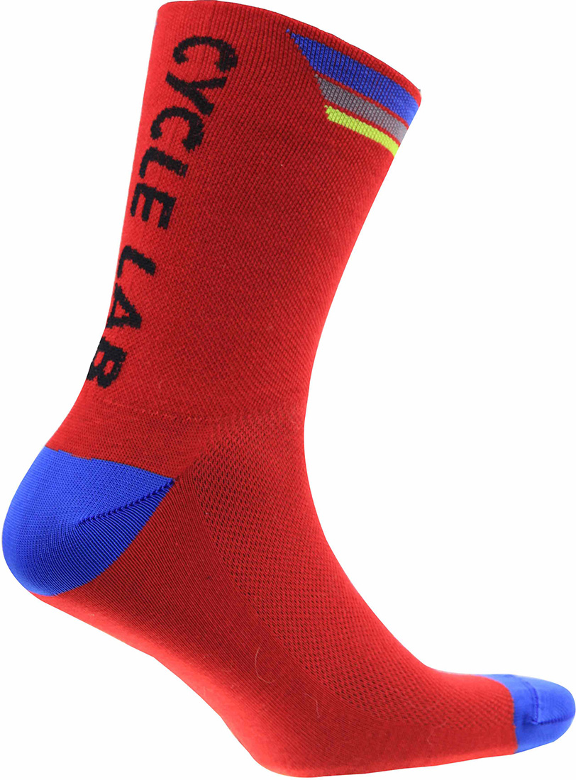 Cycle Lab Unisex Red Stripe 7 Inch Socks 