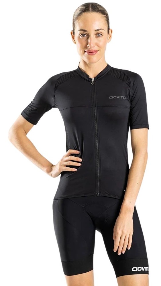 Ciovita Ladies Black Nucleo Sportsfit Short Sleeve Jersey