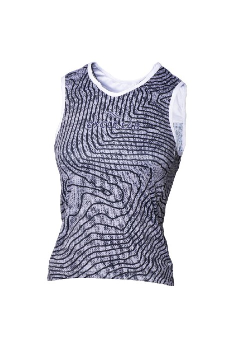 Cycle Lab Ladies White Grey Contour Sleeveless Base Layer