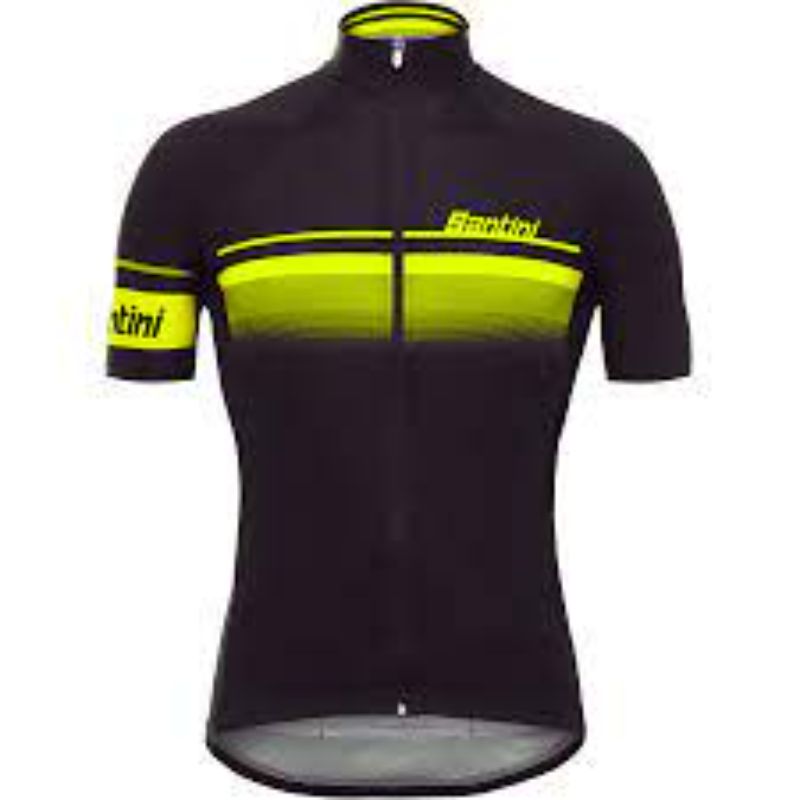 Santini Men's Yellow/Black Mare Short Sleeve Jersey