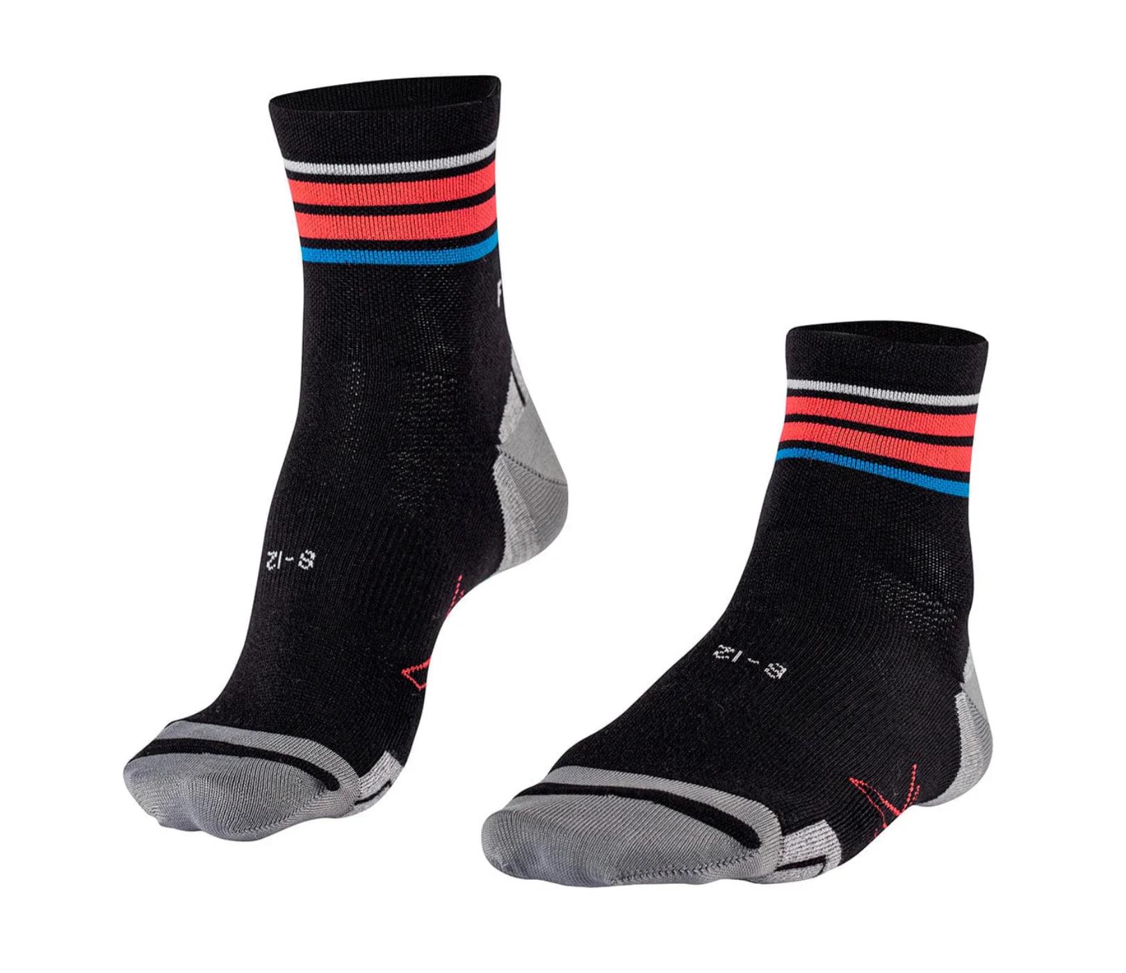 Falke Bike Pedal Pressure Free Mid Calf Black Stripped Men's Socks