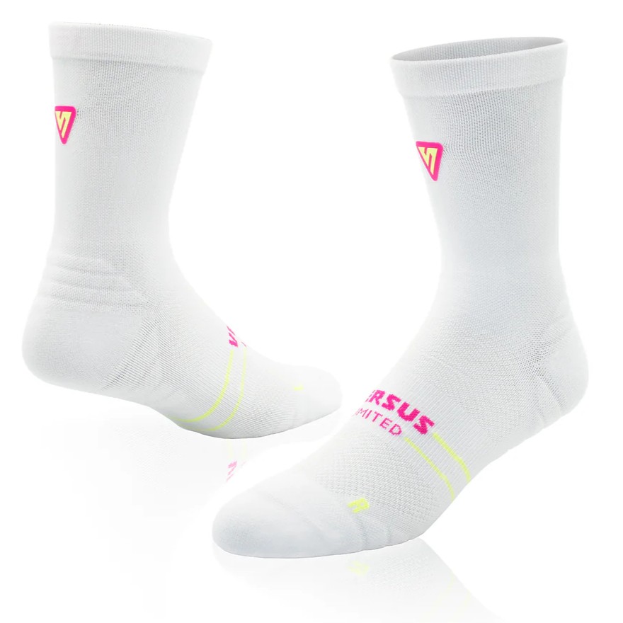 Versus Pink Lime Active Crew Tab Unisex Socks 