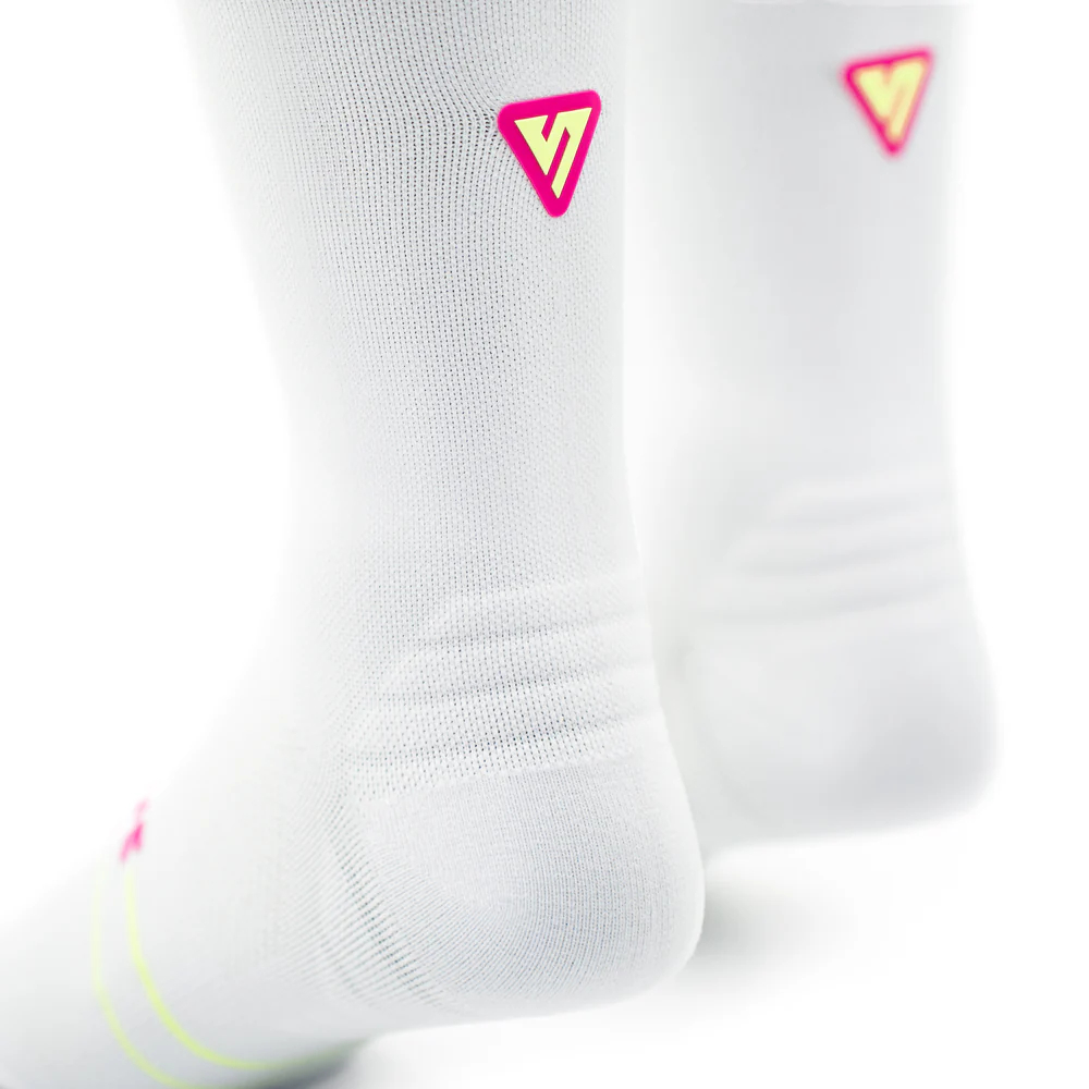 Versus Pink Lime Active Crew Tab Unisex Socks 
