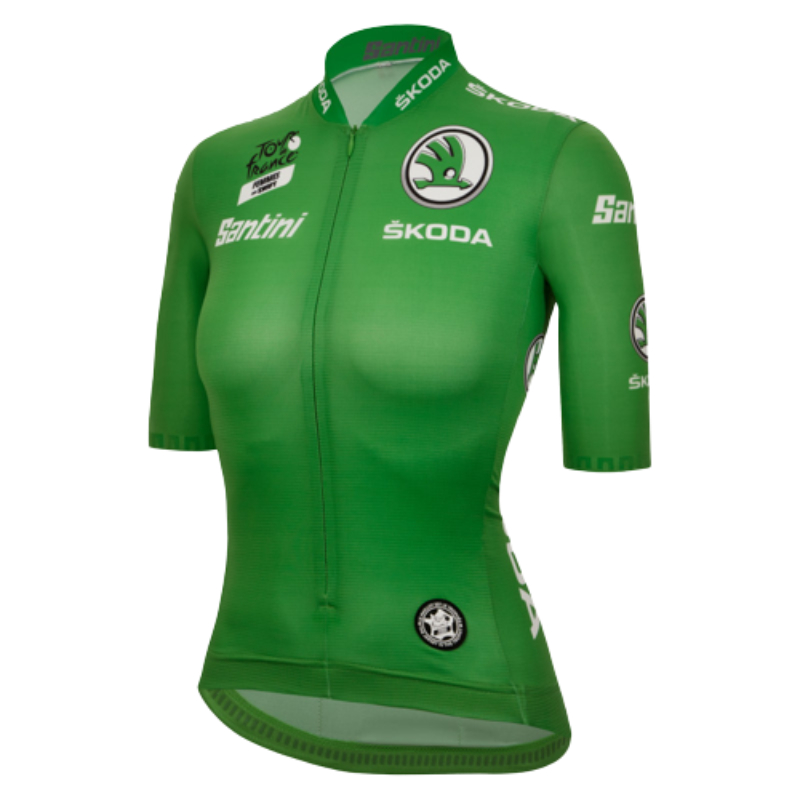 Santini Green Point Leader Tour de France Short Sleeve Ladies Jersey