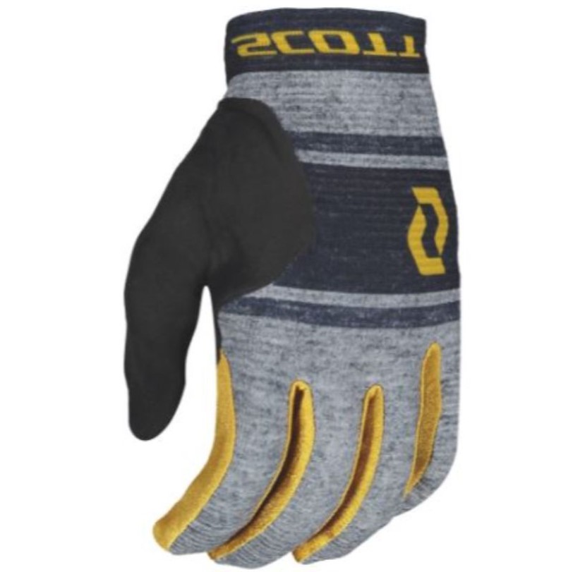 Scott Ridance Grey Yellow Long Finger Gloves 